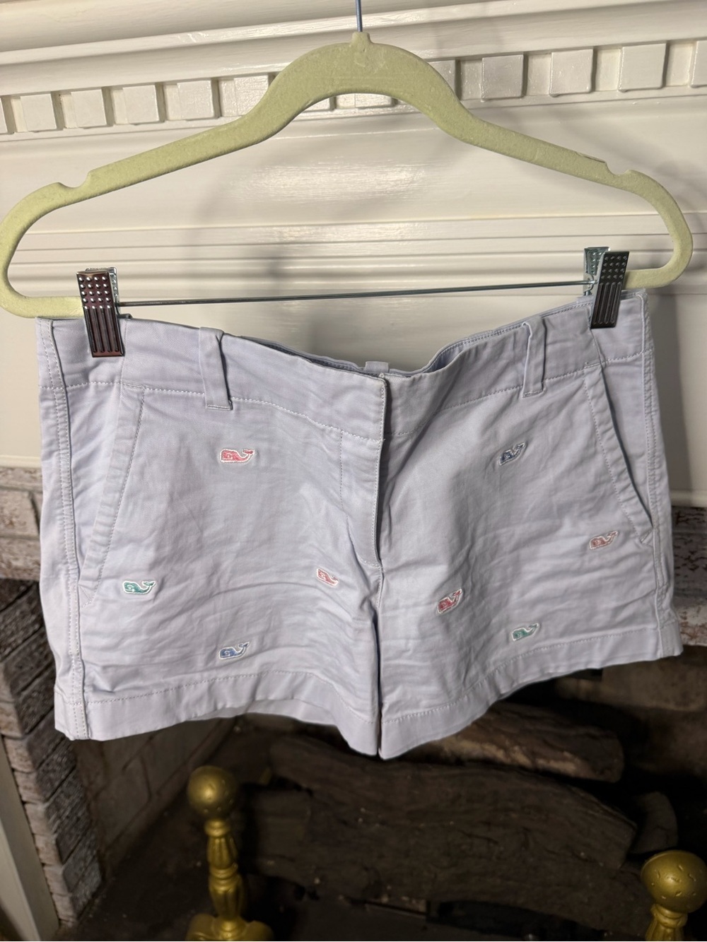 Vineyard Vines Lavender Shorts with Multicolor Whale Embroidery